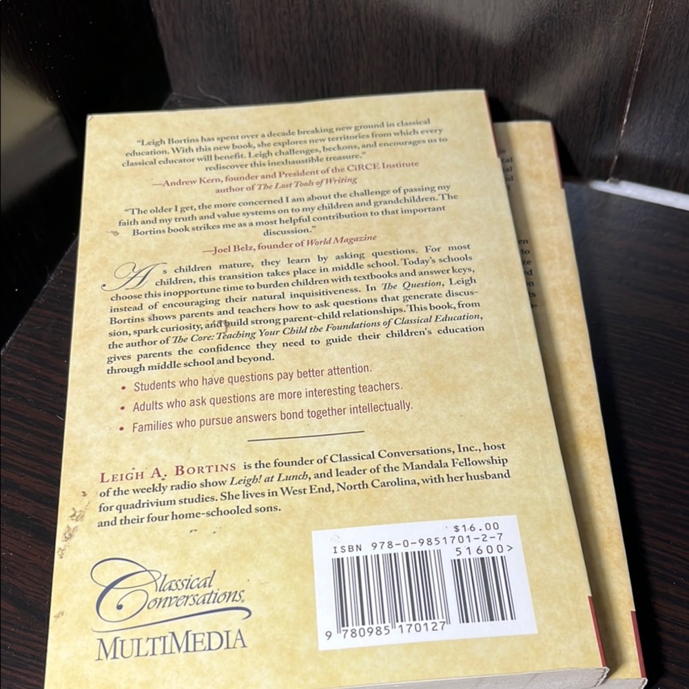 The Question & The Conversation by Leigh A. Bortins - Beige Covers - Picture 3 of 5
